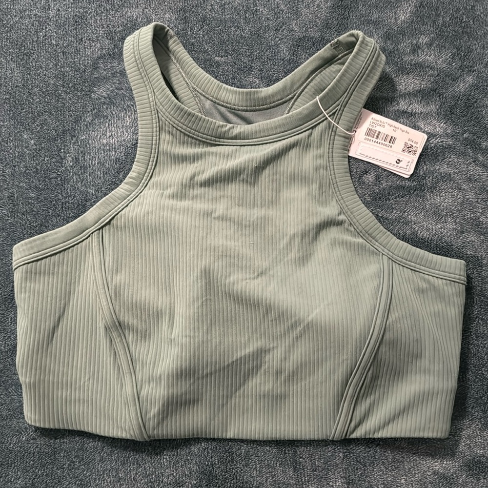 NWT ribbed high neck yoga bra